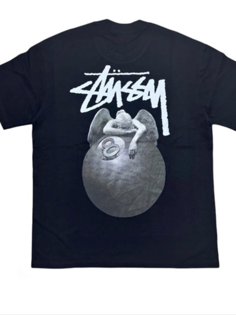 Stussy Angel Tee Graphic T-Shirt Black & White Small